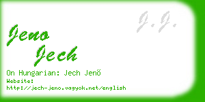 jeno jech business card